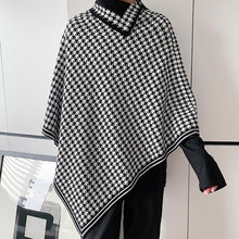 Load image into Gallery viewer, Vintage Houndstooth Cape Knitted Sweater
