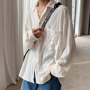 Elegant Hollow Long Sleeve Shirt