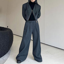 Load image into Gallery viewer, Retro Knit Cropped Sweater Wide-Leg Trousers Two-Piece Set
