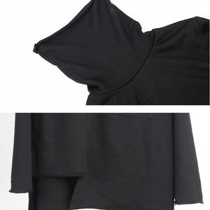 Dark Long-sleeved Pullover Turtleneck T-shirt