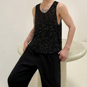 Sequin Sleeveless Casual Vest