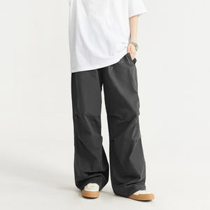 Loose Casual Multi-pocket Straight Wide-leg Trousers