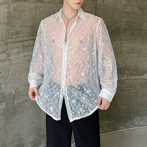 Casual See-through Jacquard Shirt