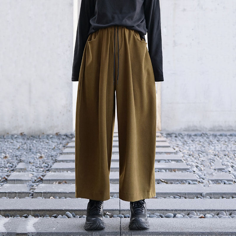 Corduroy Loose High Waist Pants