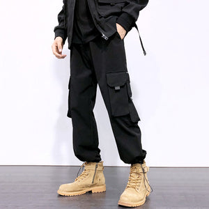 Loose Fit Multi-pocket Drawstring Pants