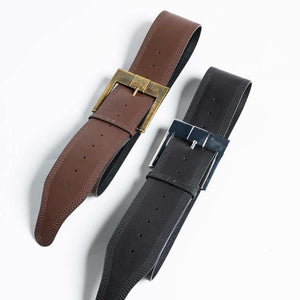 Cowhide Extra Wide Metal Buckle Belt