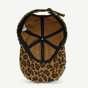 Leopard Print Ripped Baseball Cap