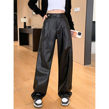 Load image into Gallery viewer, Autumn and Winter Retro PU Leather Wide-leg Pants
