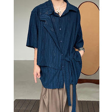 Load image into Gallery viewer, Jacquard Hollow Patchwork Shirt
