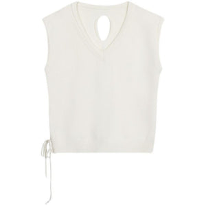 V Neck Back Hollow Knit Vest