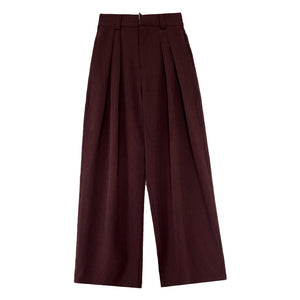 Drape Wide-leg Floor-length Suit Trousers