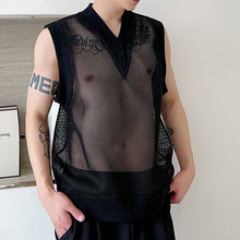 Load image into Gallery viewer, Mesh Cutout V-neck Tank Top
