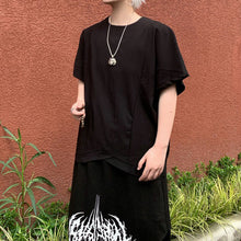 Load image into Gallery viewer, Irregular Cut Hem Short Sleeve Loose T-shirt
