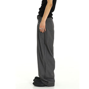 Straight Wide-leg Retro Loose Suit Trousers