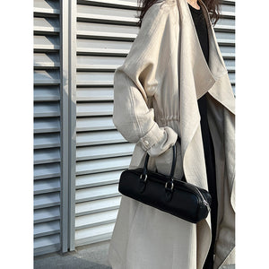 Mid-length Drawstring Trench Coat