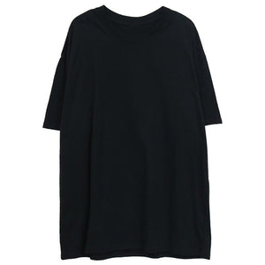 Solid Color Cotton Round Neck T-Shirt