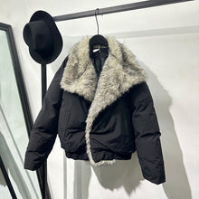 Load image into Gallery viewer, Faux Fur Plush Large Lapel Thick Warm Cotton Coat
