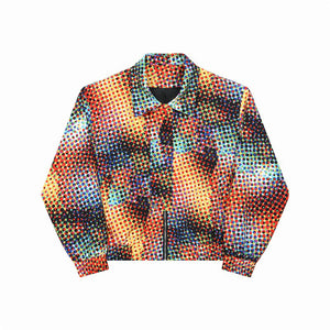 Gradient Check Cropped Jacket