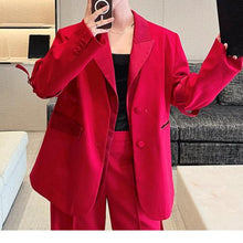 Load image into Gallery viewer, Retro Detachable Tie Sleeves Suit Wide-leg Trousers Two-piece Suit
