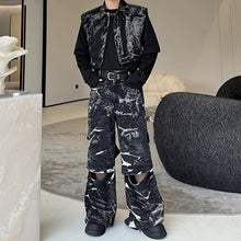 Load image into Gallery viewer, Retro Ink Waistcoat Wide-leg Pants Suit
