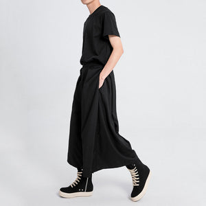 Drape Breathable Wide-leg Cropped Trousers