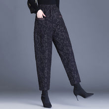 Load image into Gallery viewer, High Waisted Loose Warm Jacquard Harem Pants
