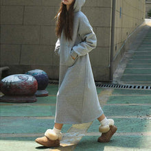 Load image into Gallery viewer, Casual Fleece Hooded Sweater Dress
