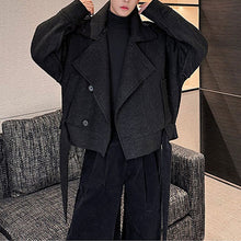 Load image into Gallery viewer, Thickened Short Stand Collar Woolen Coat
