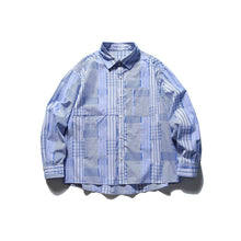 Load image into Gallery viewer, Spliced Lapel Pocket Loose Plaid Shirt
