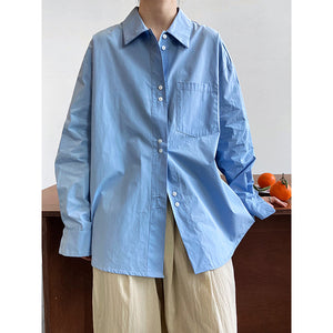 Spring Casual Solid Color Loose Shirt