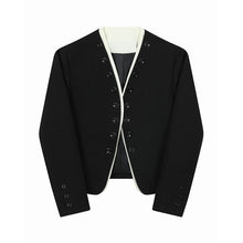 Load image into Gallery viewer, Collarless Colorblock Multi-button Casual Jacket
