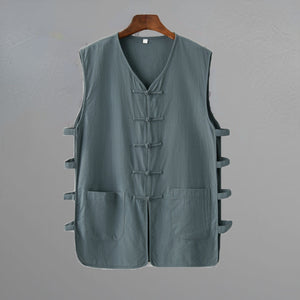 Thin Casual Cotton And Linen Vest