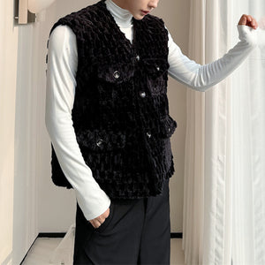 Multi-pocket Plush Loose Vest