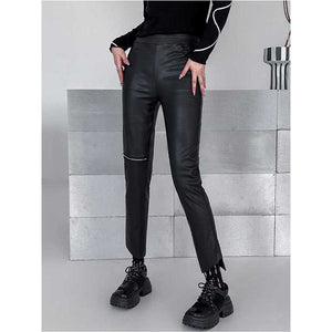 Retro Zipper PU Leather Pants