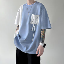 Load image into Gallery viewer, Drawstring Pockets Paneled Short Sleeves Tops
