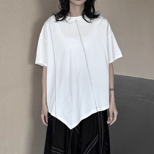 Irregular Topstitched T-shirt