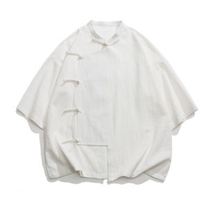 Loose Vintage Cotton and Linen Shirt Top