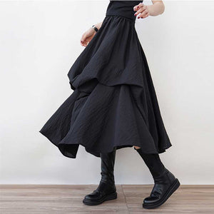 High Waist Irregular Pleated Skirt