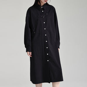 Single Breasted Shirt Collar Dress