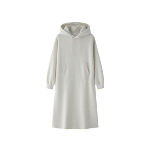 Casual Fleece Hooded Sweater Dress