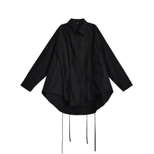 Load image into Gallery viewer, Black Fringed Irregular Shirt
