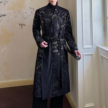 Load image into Gallery viewer, Vintage Jacquard Dark Pattern Long Coat
