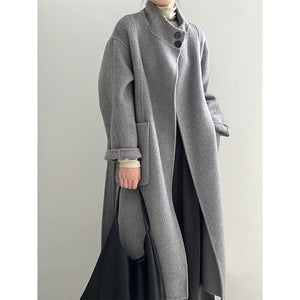 Casual Stand Collar Solid Color Coat