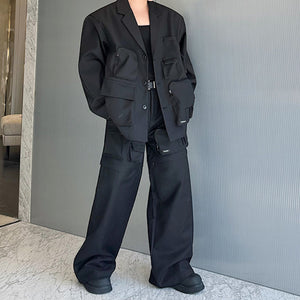 Multi-pocket Detachable Cargo Pants Suit