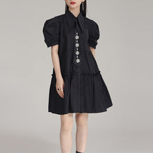 Load image into Gallery viewer, Tie Puff Sleeve Casual Shirt Dress
