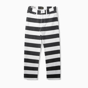 Striped Canvas Trousers Rider Pants