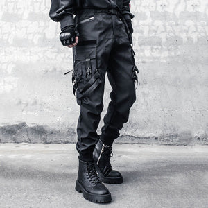 Dark Functional Ribbon Overalls