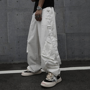 Street Ribbon Decorated Straight Trousers