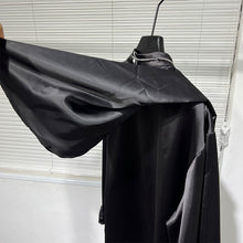 Load image into Gallery viewer, Cape Hooded Long Sleeve Draped Satin Shirt
