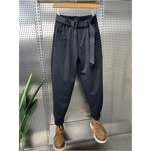 Striped Casual Woolen Harem Pants